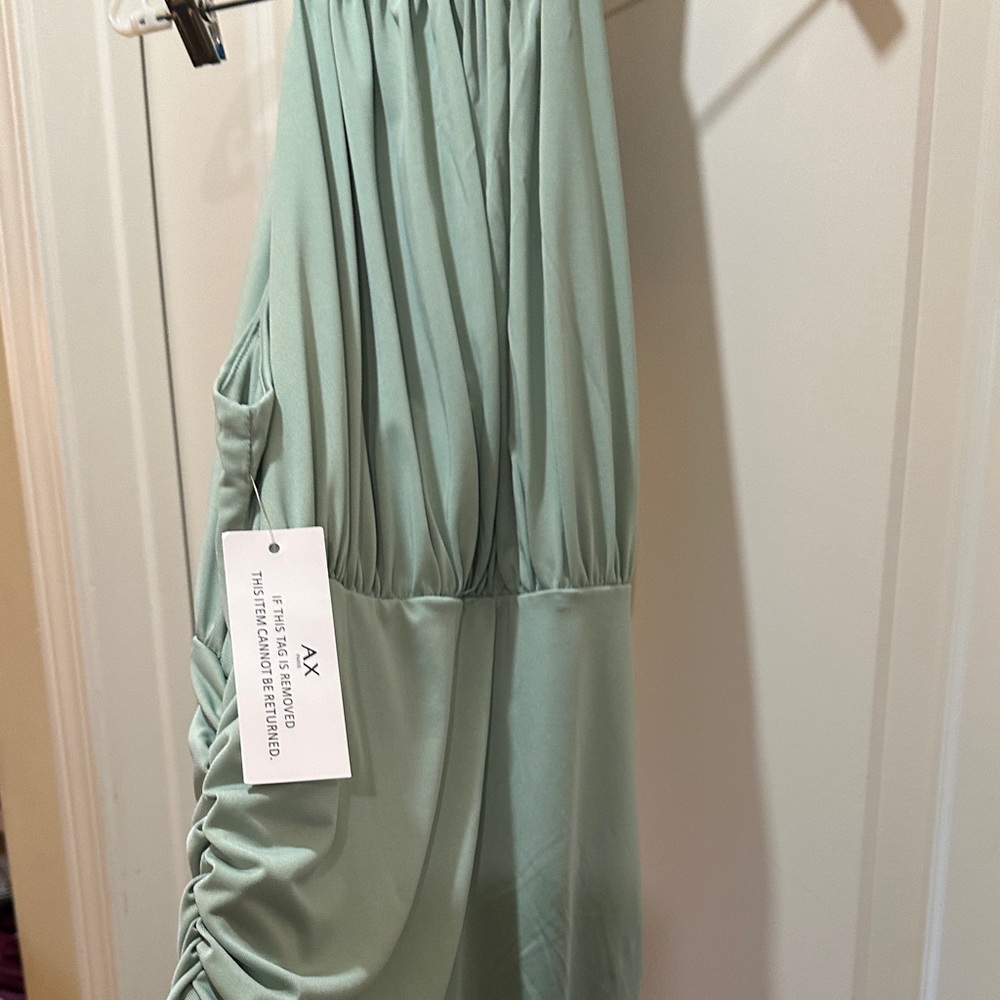 AX NWT Light Green Ruched Dress